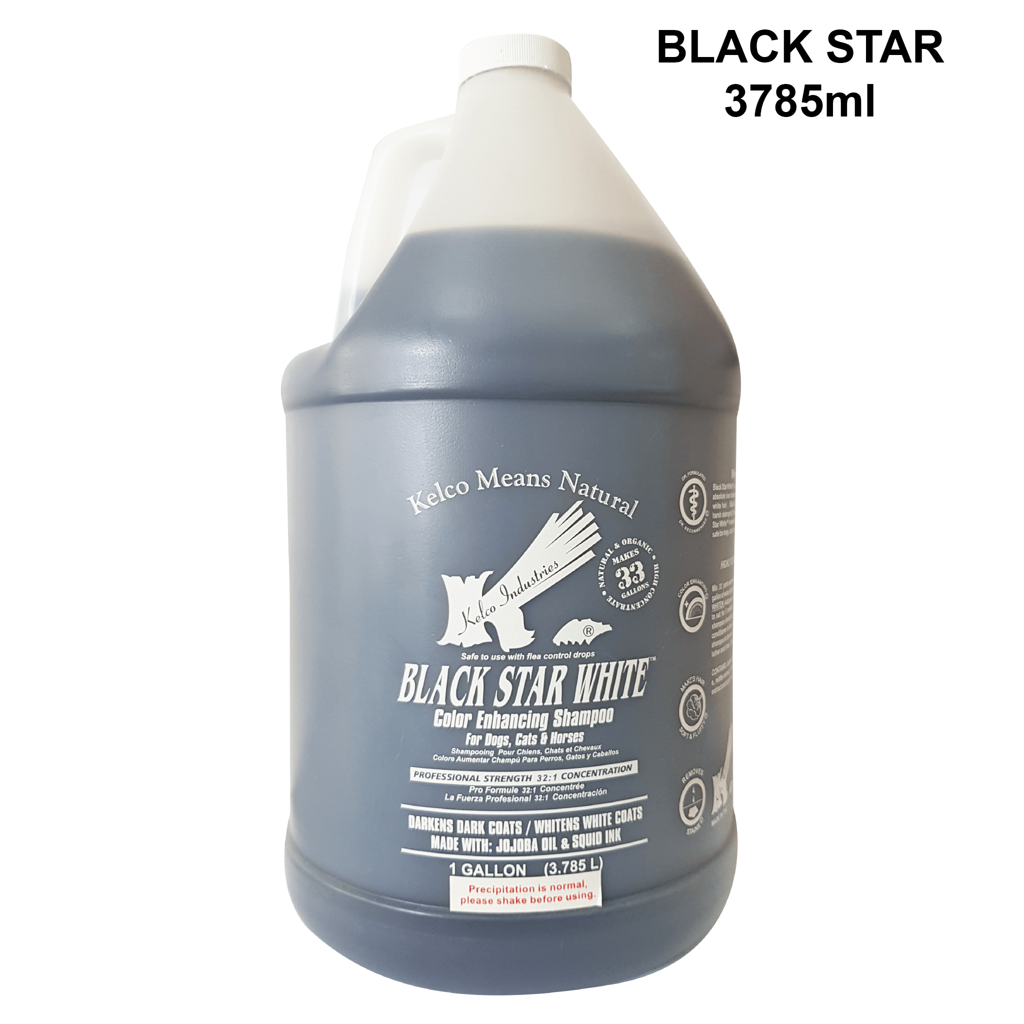Kelco Black Star White Shampoo for Dogs and Cats (for Dark coat and Brightening) - Image 2