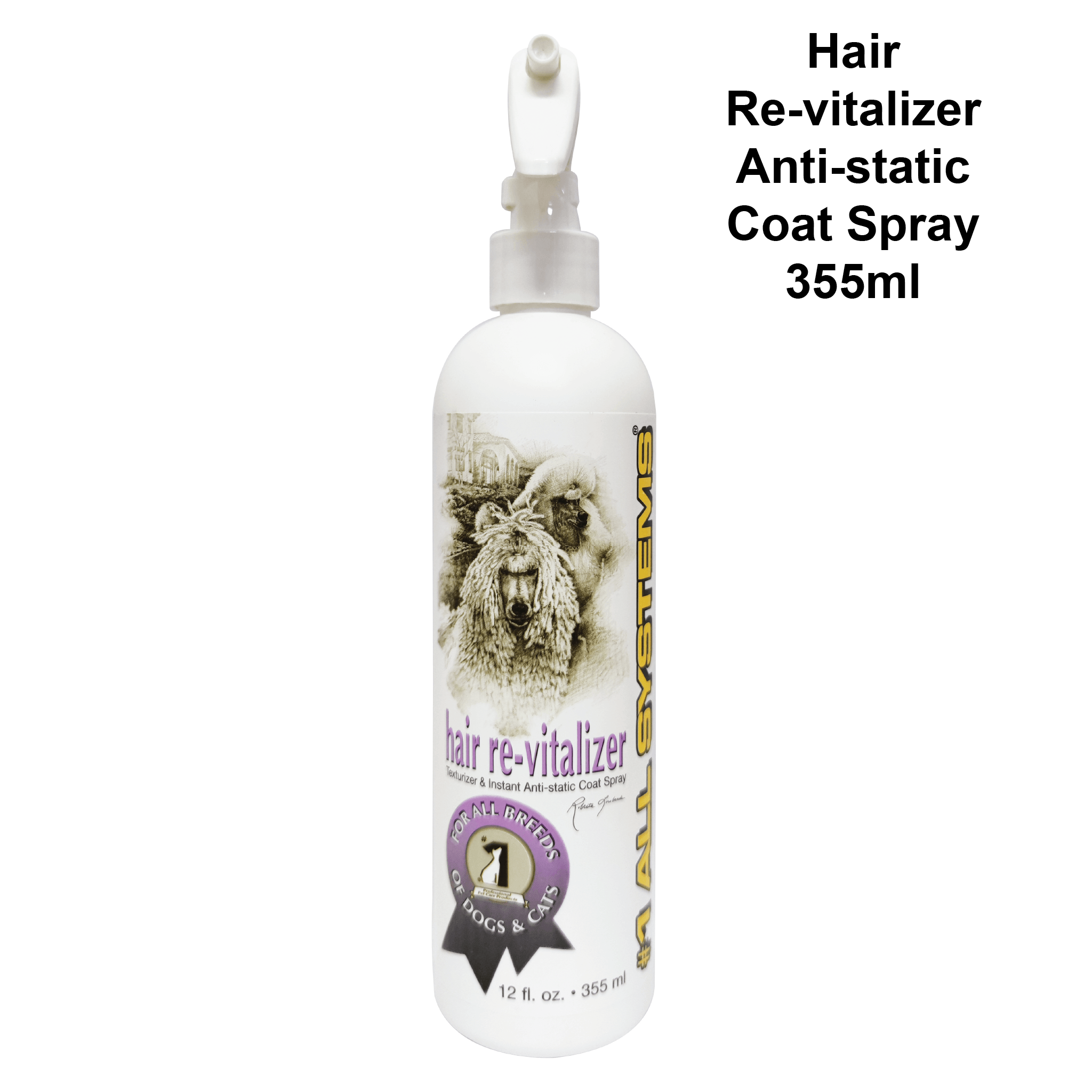 #1all Systems Hair Revitalizer & Instant Anti-Static Spray 355ml for Dogs and Cats