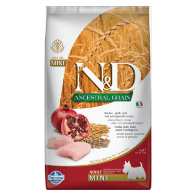 N&D Ancestral Grain Chicken & Pomegranate Adult Mini Dry Dog Food