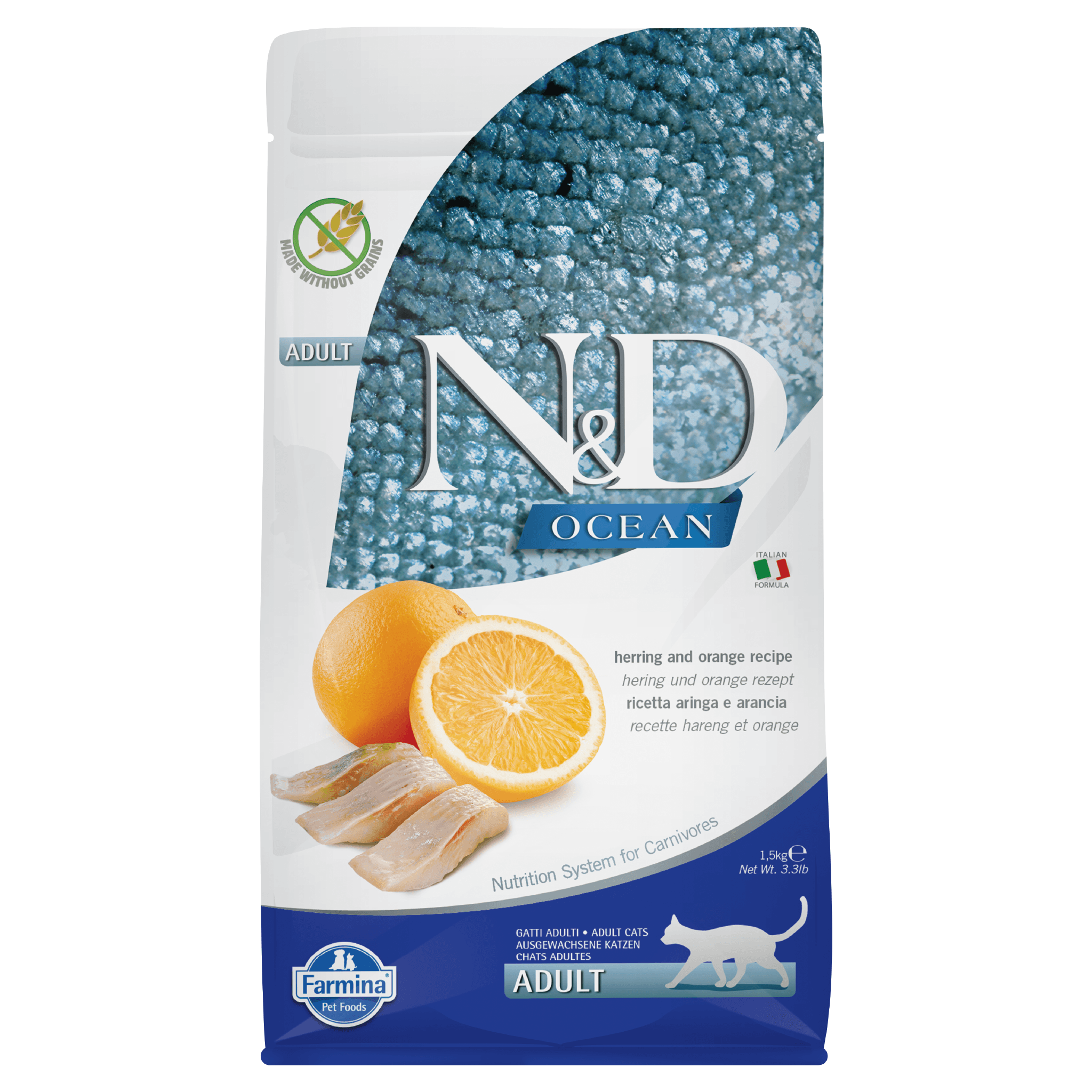 N&D Ocean Grain Free Herring & Orange Adult Cat (Prime-New)