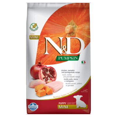 N&D Pumpkin Grain Free Chicken & Pomegranate PUPPY Mini Kibble Size Dry Dog Food