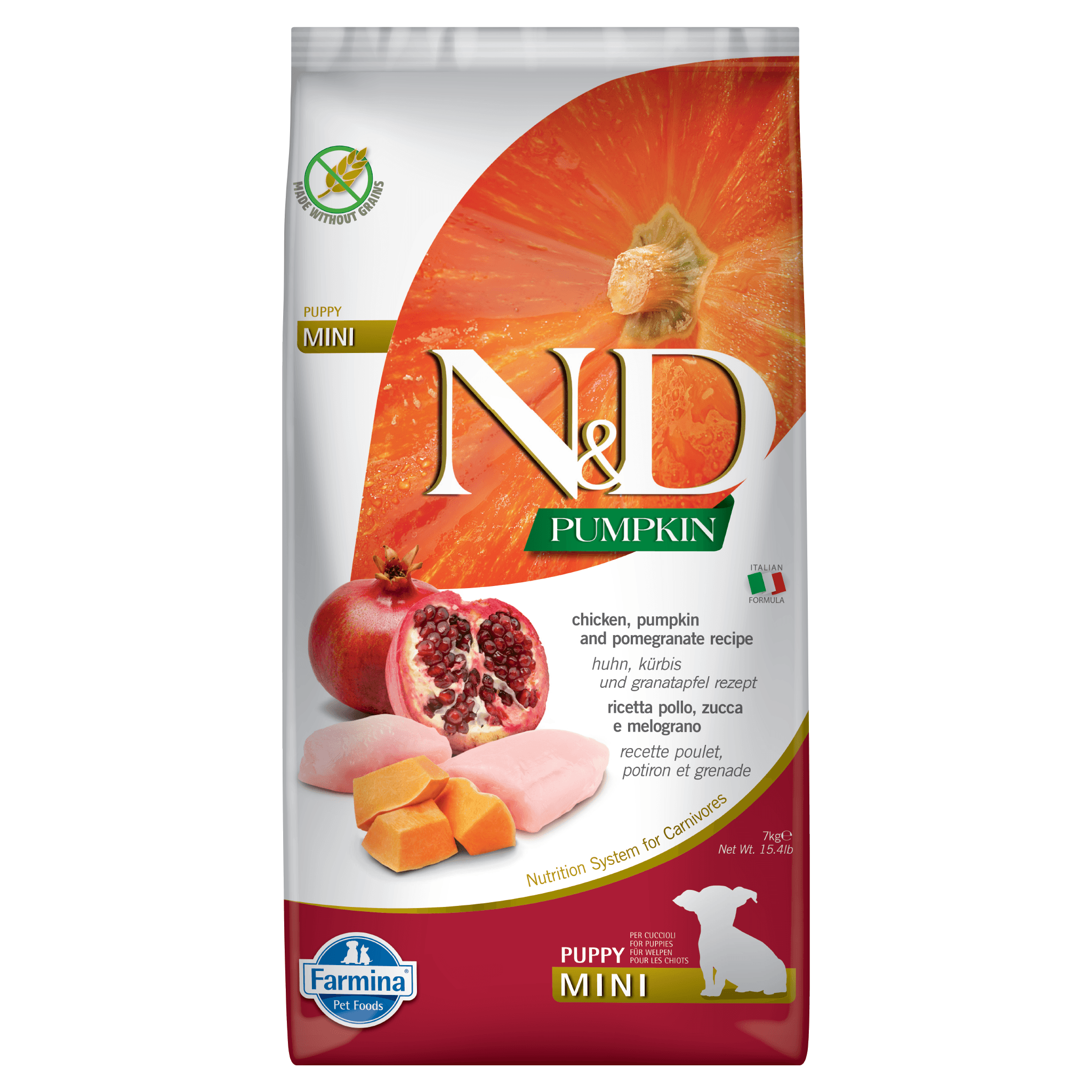 N&D Pumpkin Grain Free Chicken & Pomegranate PUPPY Mini Kibble Size Dry Dog Food - Image 2