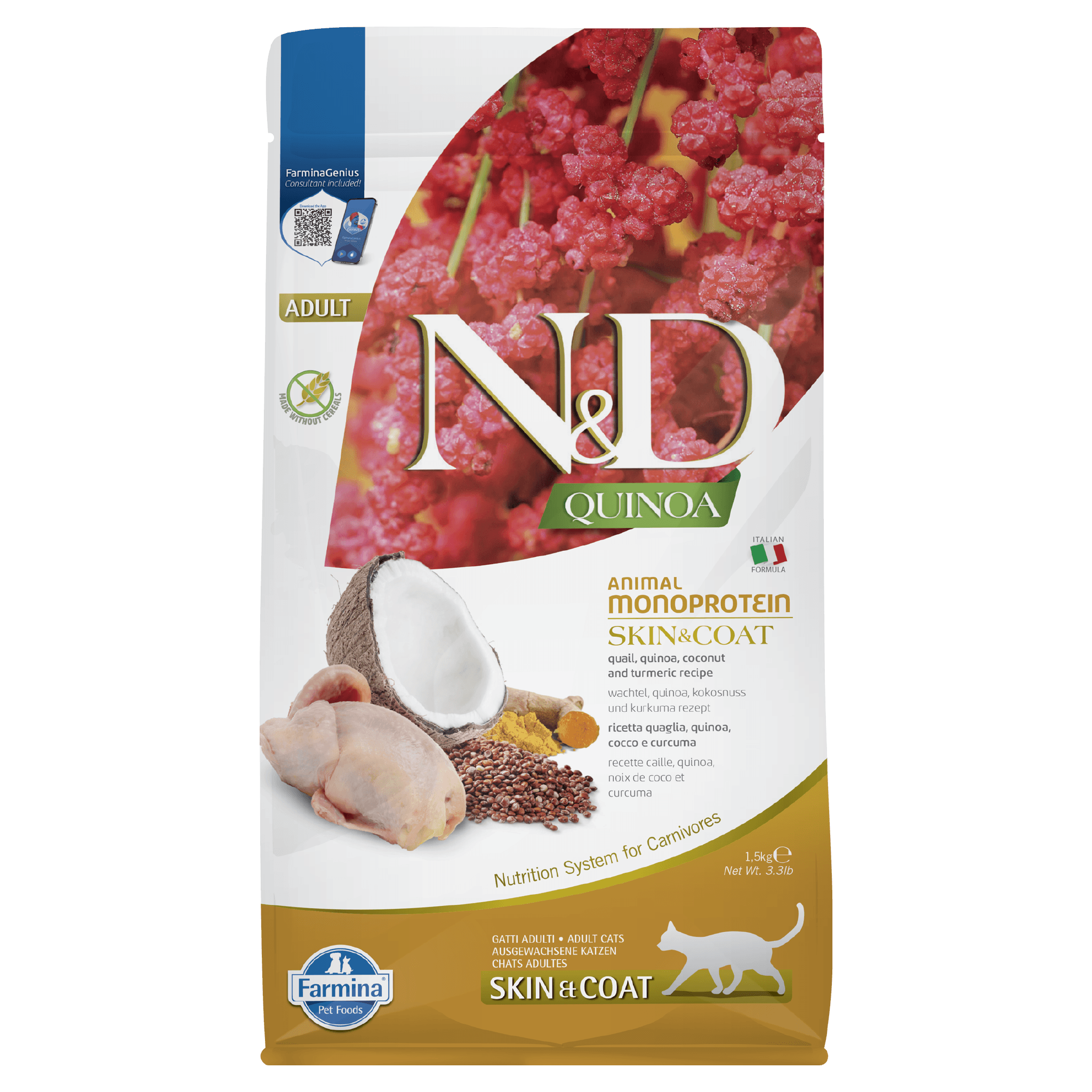 N&D Quinoa Skin & Coat Quail Cat Dry Food