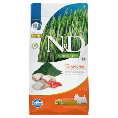 N&D Spirulina Herring, Spirulina AND Wolfberry Adult Dog Mini 2 KG