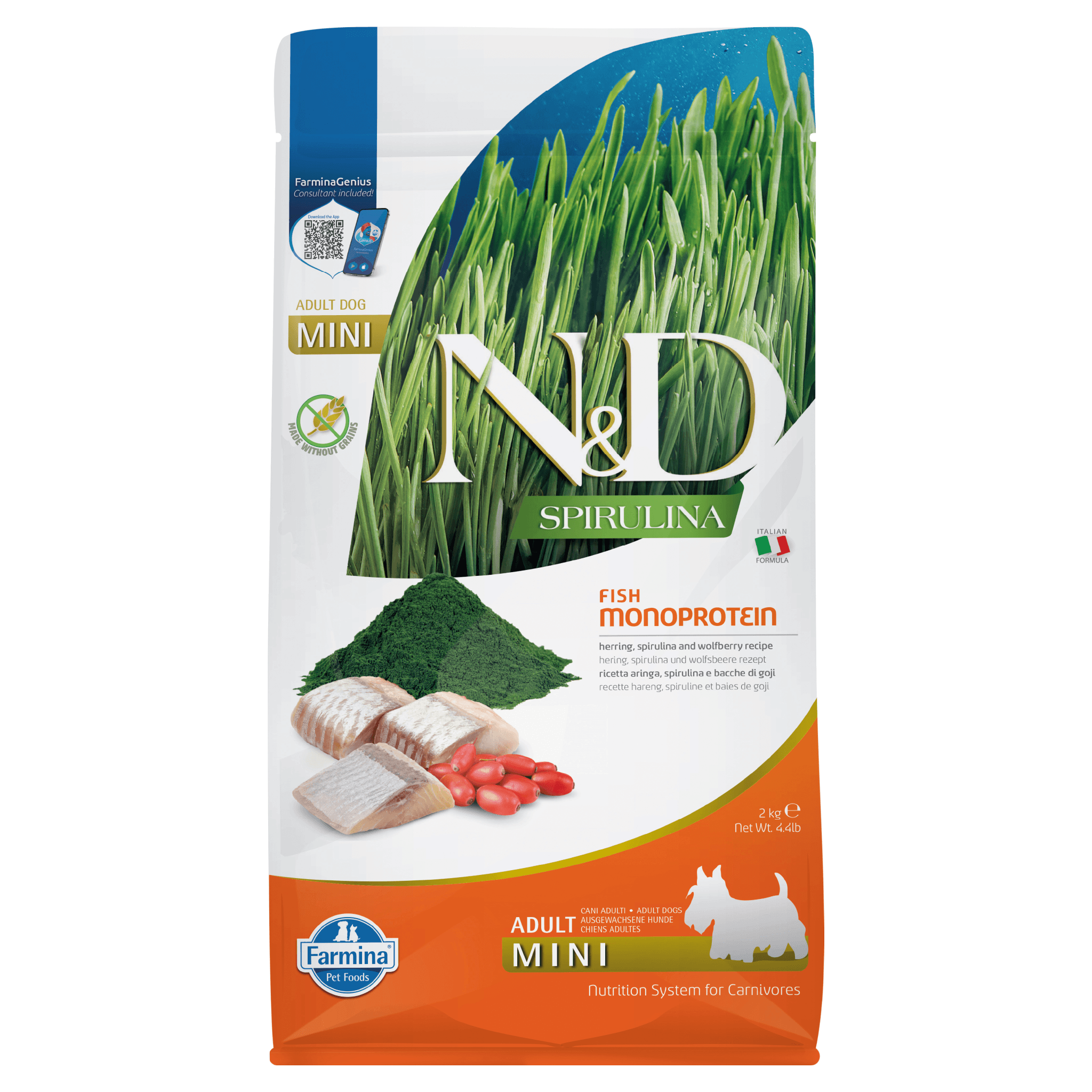 N&D Spirulina Herring, Spirulina AND Wolfberry Adult Dog Mini 2 KG