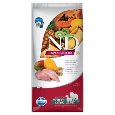 N&D Tropical Chicken Adult Medium & Maxi Kibble Size Dry Dog Food 10kg
