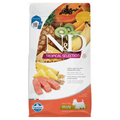 N&D Tropical Salmon ADULT Mini Kibble Size Dry Dog Food