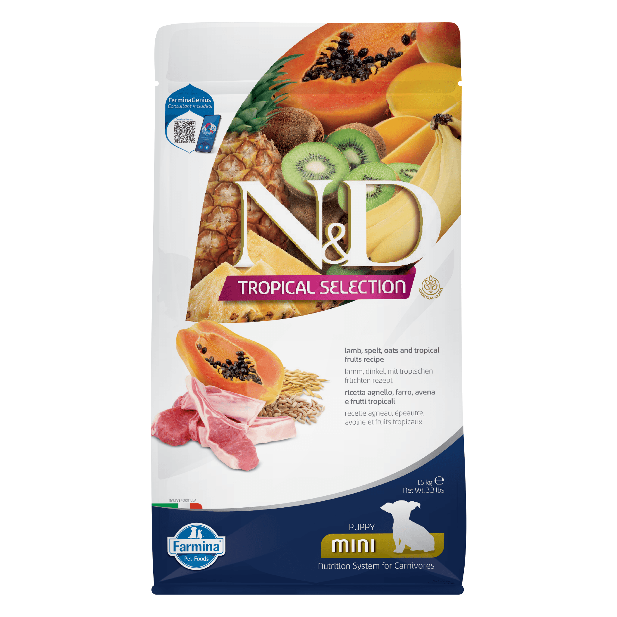 N&D Tropical Lamb PUPPY Mini Kibble Size Dry Dog Food