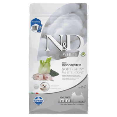 N&D WHITE Sea Bass, Spirulina, and Fennel Recipe for Dogs 2KG