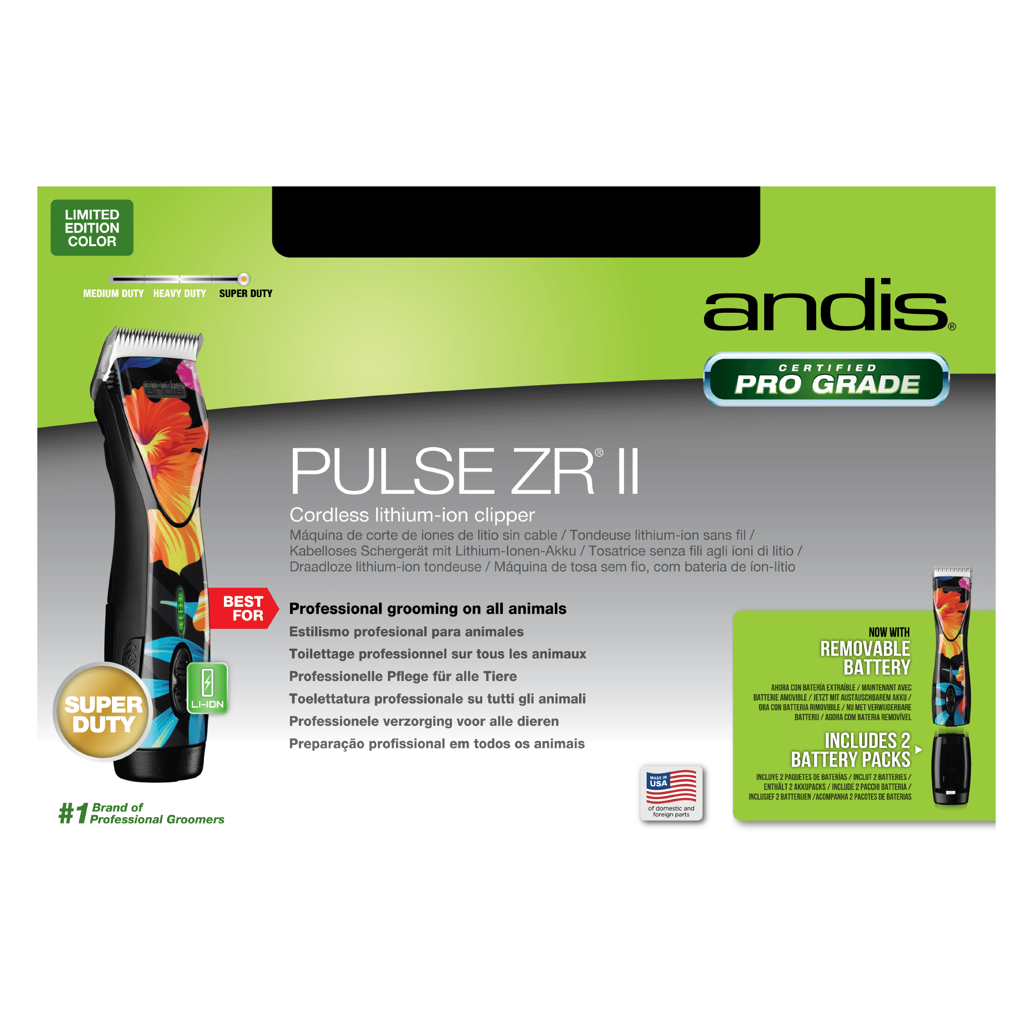 Andis DBLC-2 Pulse ZR II Flora Cordless Clipper (Heavy Duty) - Image 4